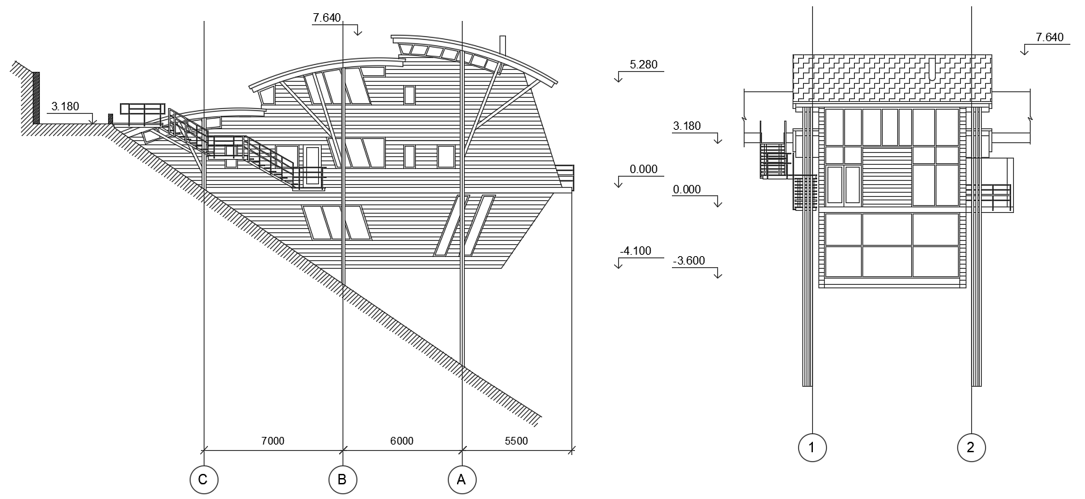 Tiny house Elevation CAD drawing files. Download now.