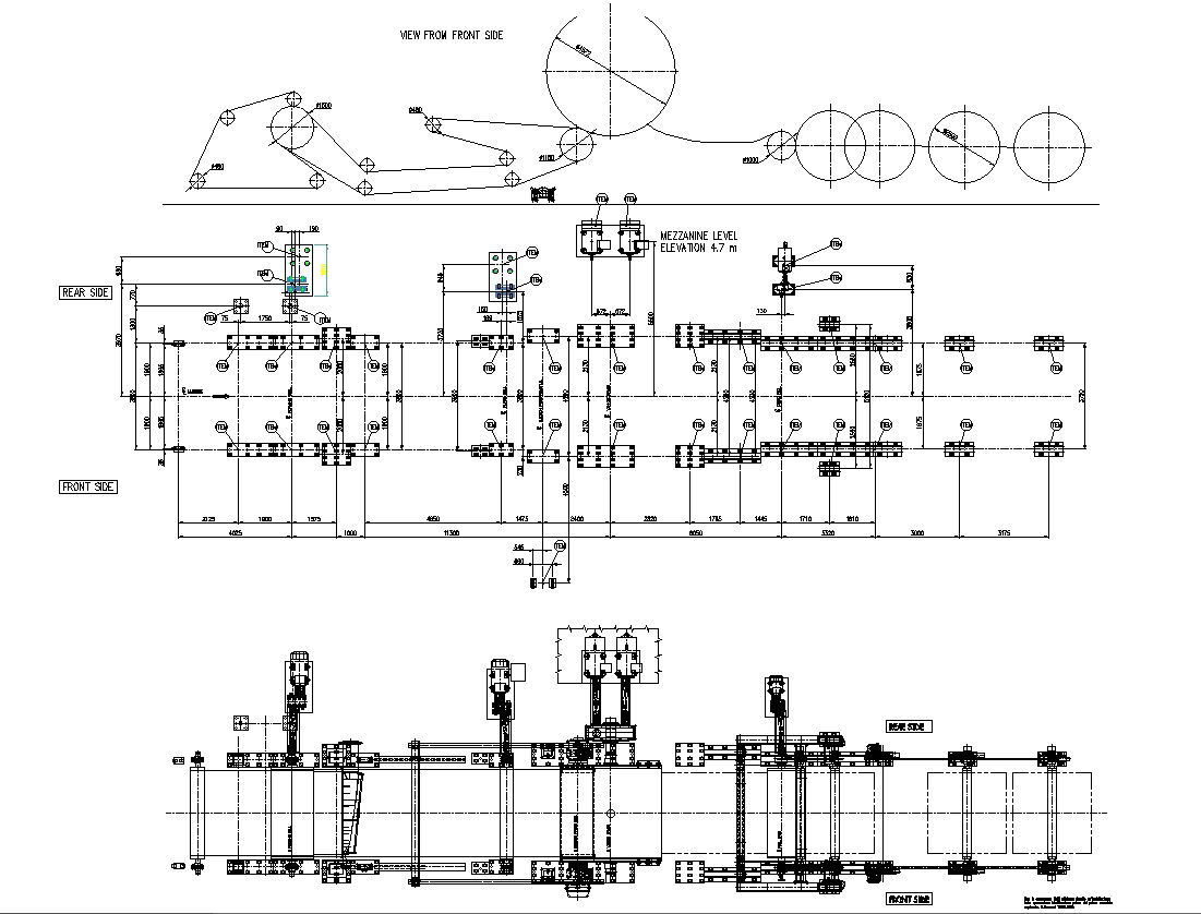 Tissue Machine Foundation CAD Drawing DWG File with Load Specifications