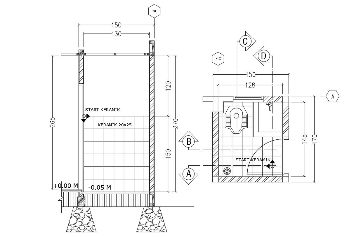 Toilet Design Drawings With Working Autocad Free Download