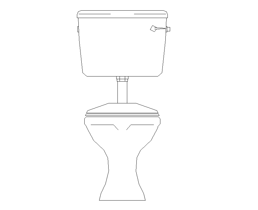 Toilet detail elevation 2d view CAD block layout file