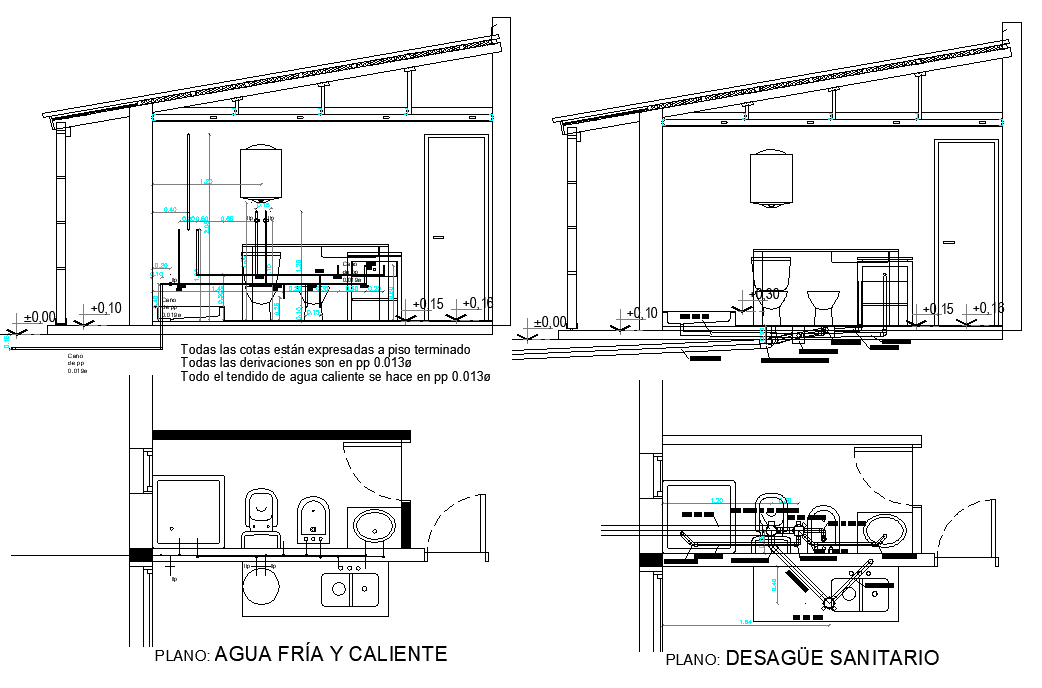 Toilet plan and elevation detail dwg file