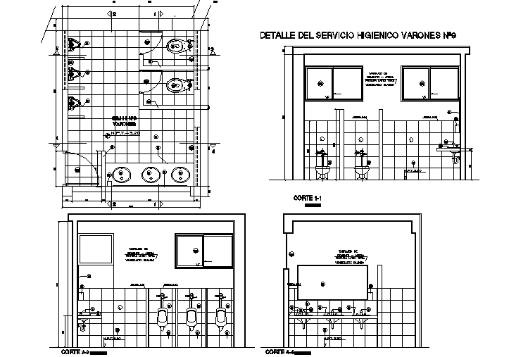 Toilet plan and section detail dwg file
