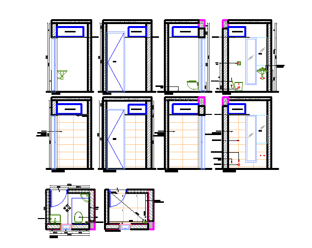 Toilet Detail Layout DWG File
