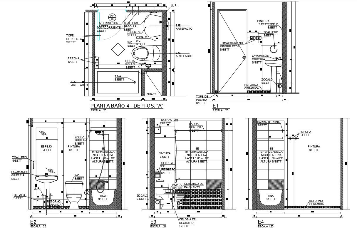 Toilet Elevation design Autocad DWG file free download