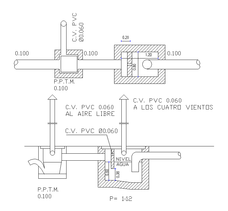 Toilet Grease Trap Drawing Free Download DWG File