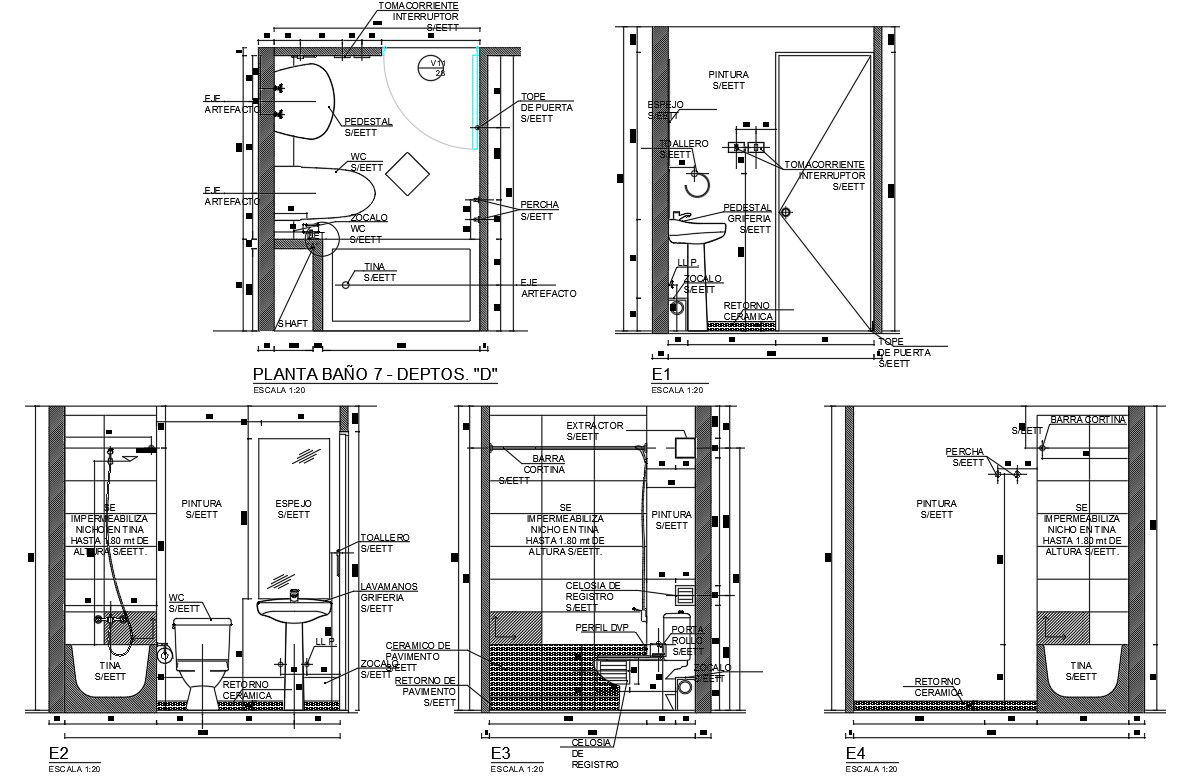 Toilet Project With Sanitary Models Design AutoCAD File