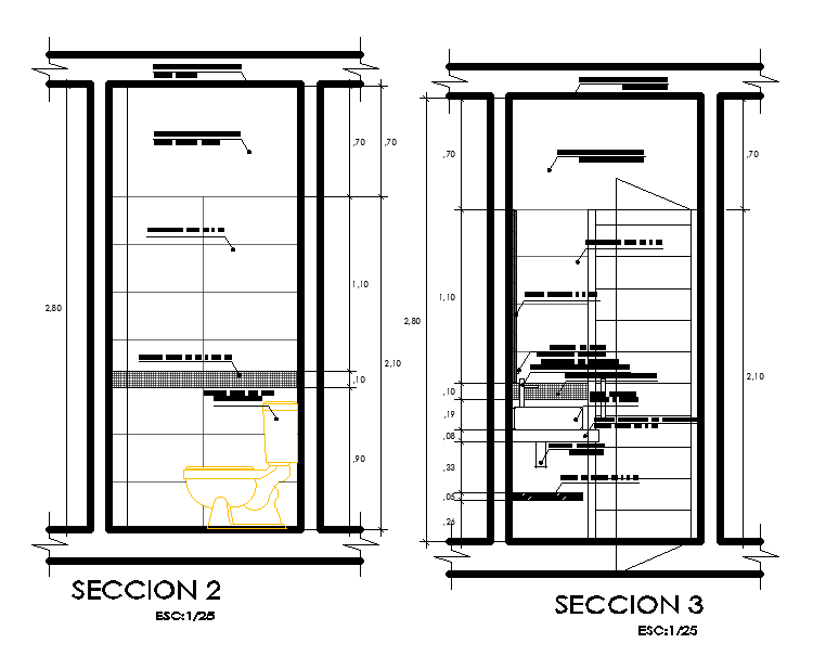 Toilet Section CAD Drawing Download AutoCAD File