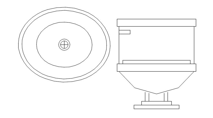Toilet and sink cad block in AutoCAD, dwg file.