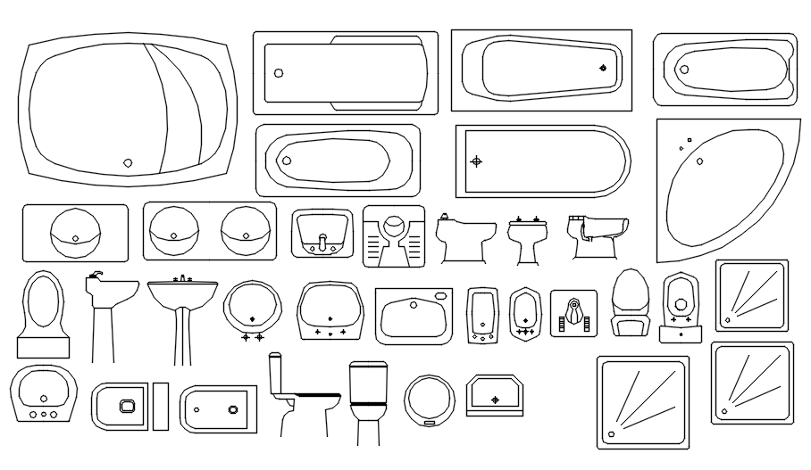 Toilet blocks design in detail AutoCAD drawing, dwg file, CAD file