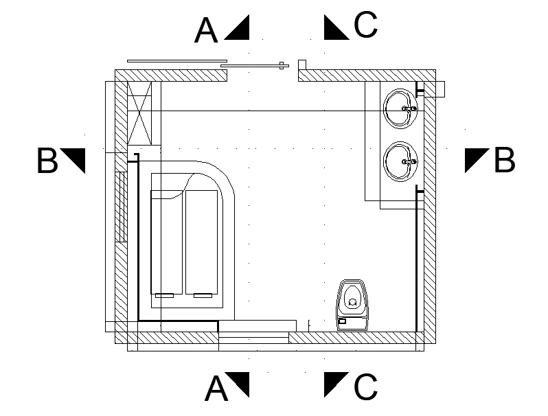 Toilet detail drawing provided in this AutoCAD file. Download this 2d AutoCAD drawing file.