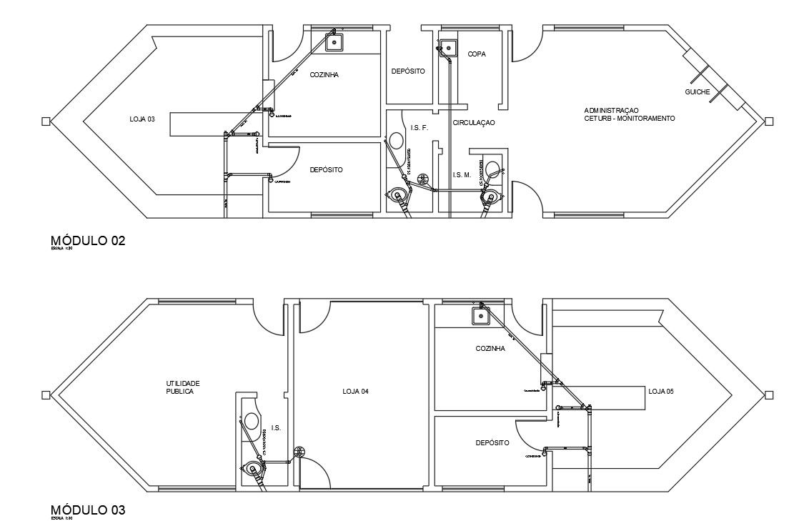Toilet Pipe Connection and Section CAD DWG File