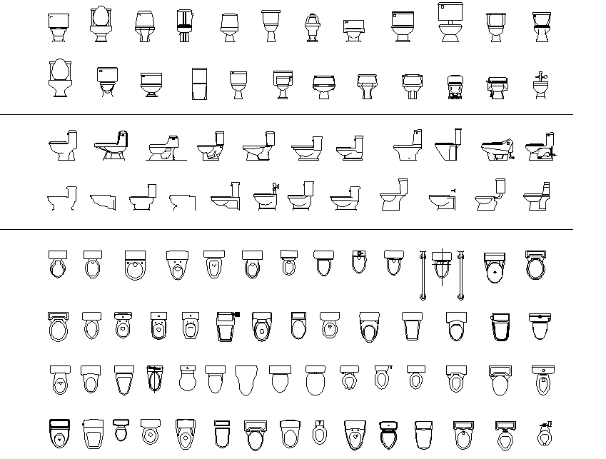 Toilets plan detail dwg file.