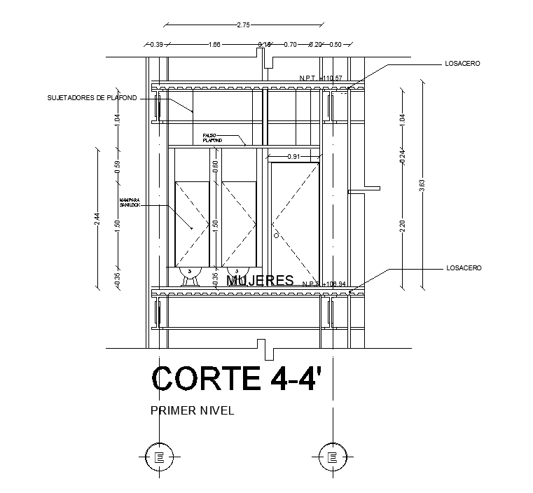 Toilet section detail drawing Derived in this AutoCAD file. Download this 2d AutoCAD drawing file.