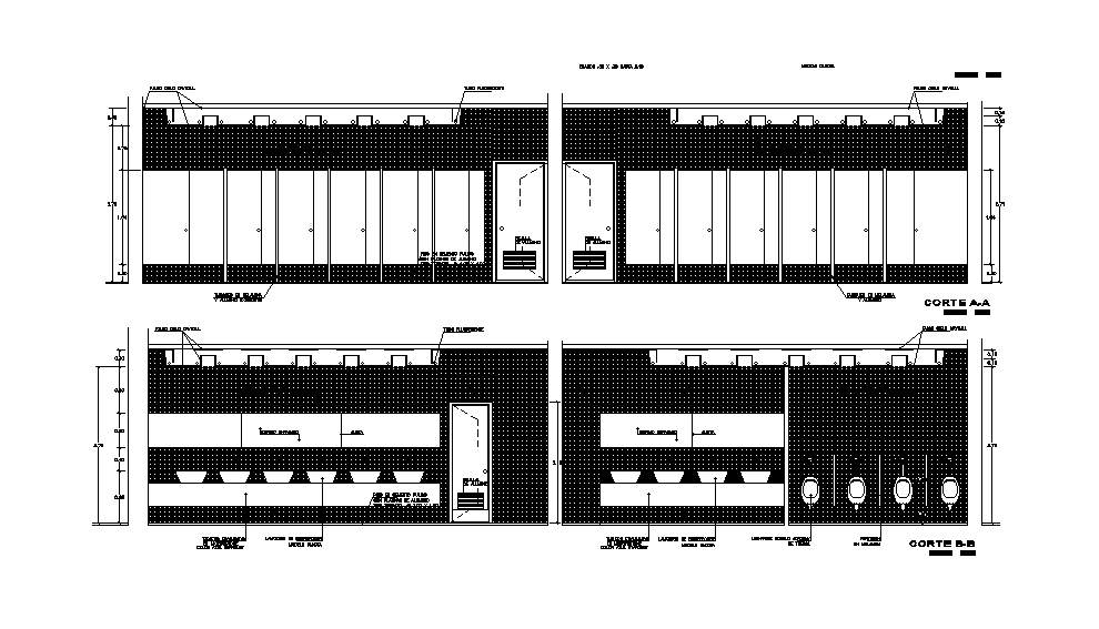 Toilet section view has been given in this Autocad DWG drawing file. Download now.