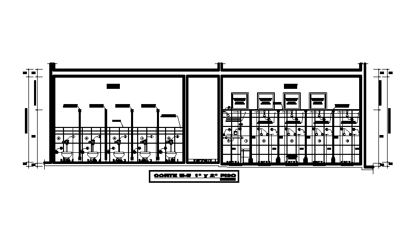 Toilet side section detail separated in this AutoCAD drawing file. Download the AutoCAD drawing file.