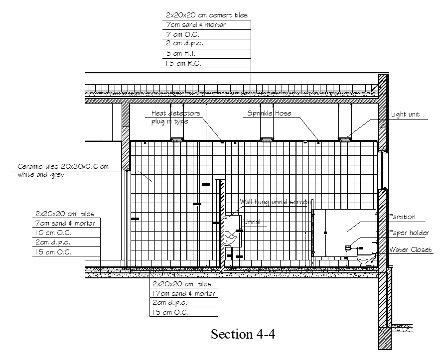 Toilet side section detail separated in this AutoCAD drawing file. Download this 2d AutoCAD drawing file.