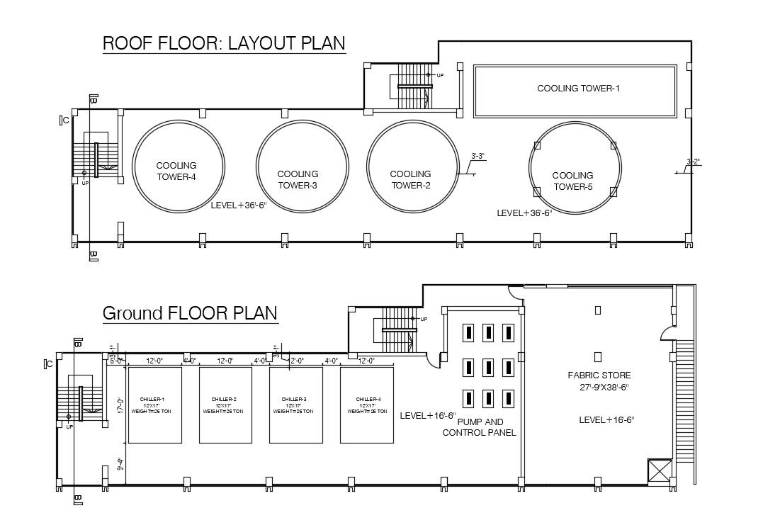Top View Building Chiller System 