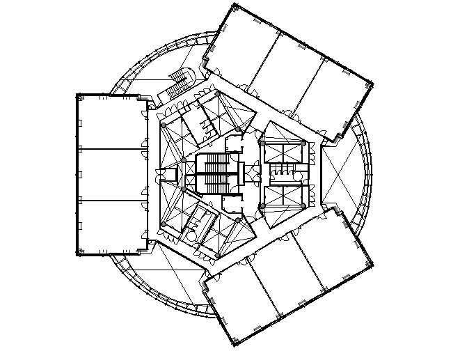 Top View of Corporate Building dwg file