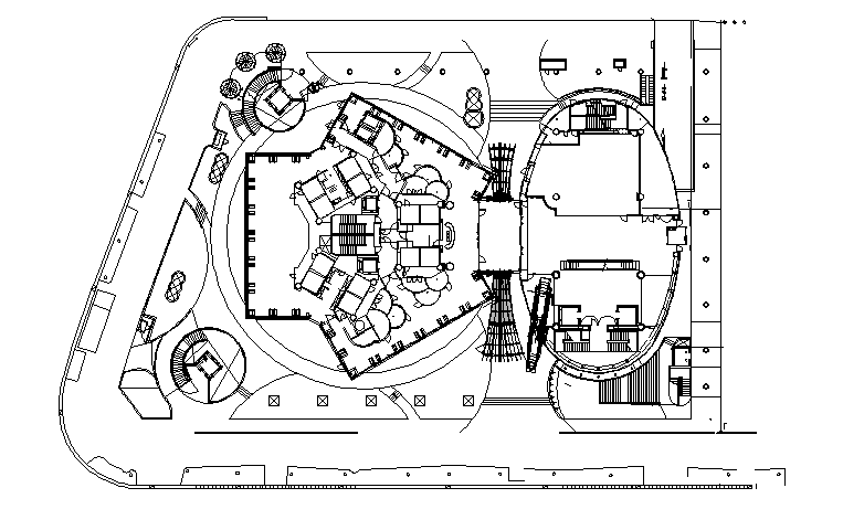 Layout plan of Corporate Building dwg file