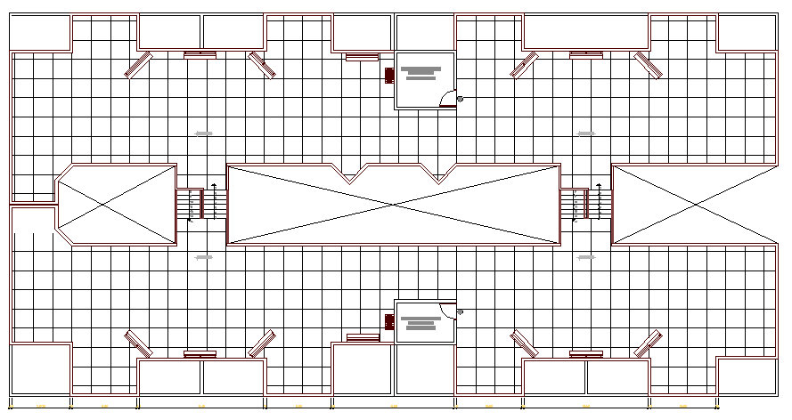 Top floor layout plan details of residential building dwg file