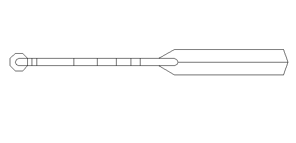 Top horizontal design view of street light pole dwg file