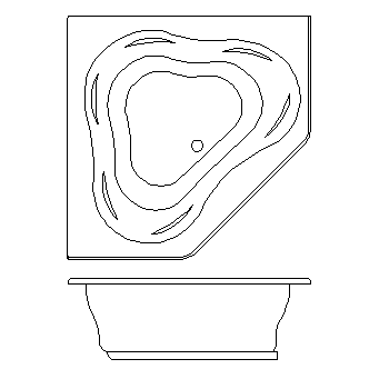 Top view bath tub design dwg file