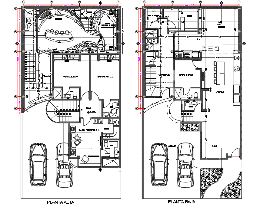 Top view furniture layout plan