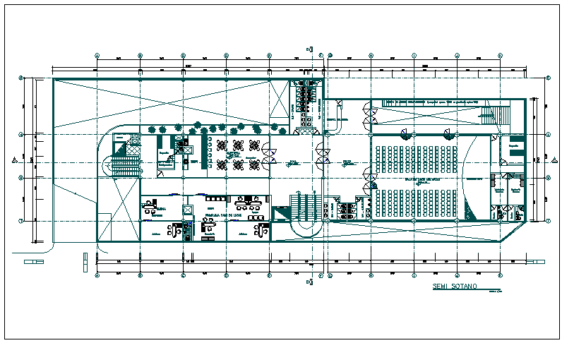 Top view layout plan of a building dwg file