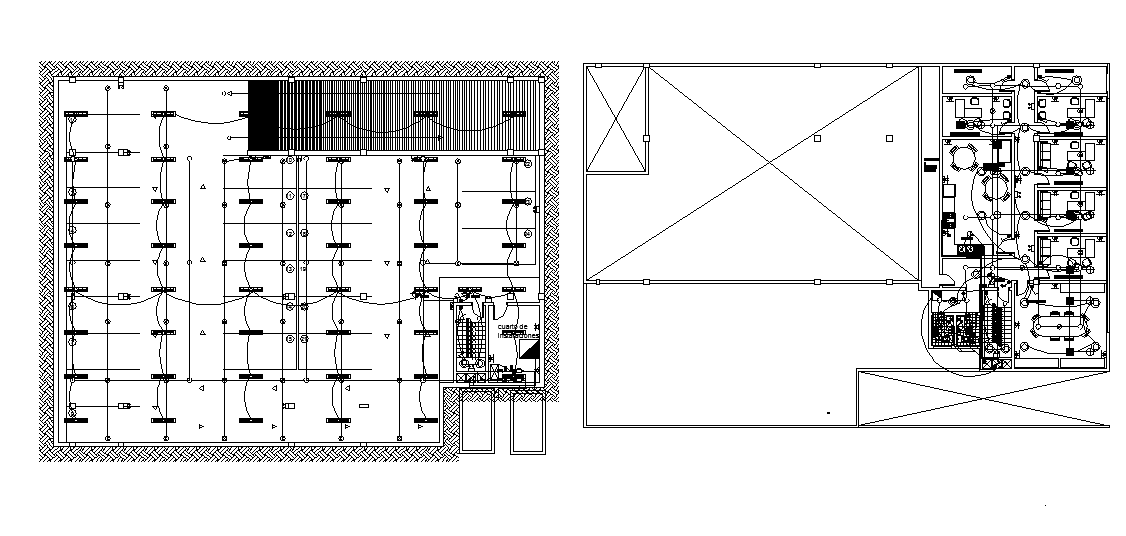 Top view layout plan of electric dwg file