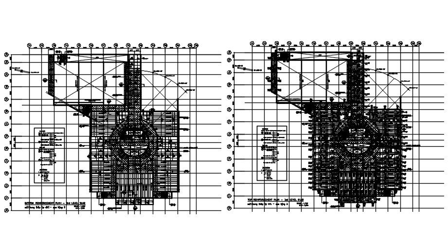 Top and bottom reinforcement plan of slab in AutoCAD 2D drawing, dwg file, CAD file