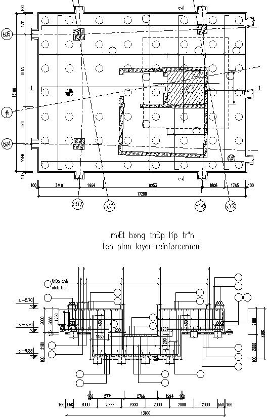 Top layer reinforcement plan.