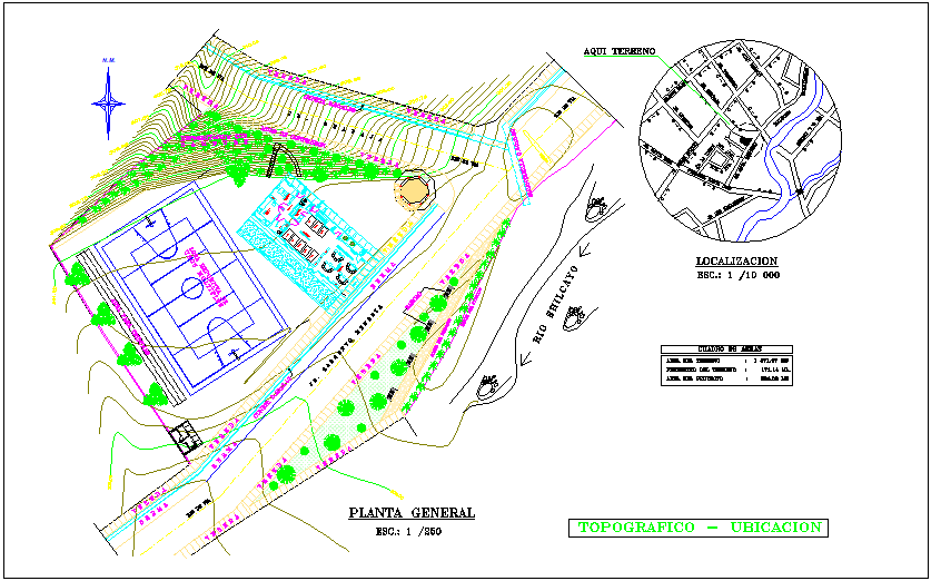 Topographic location plan of maternity and pediatric care center dwg file