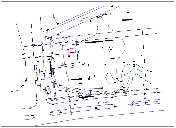 Topographic map for office dwg file
