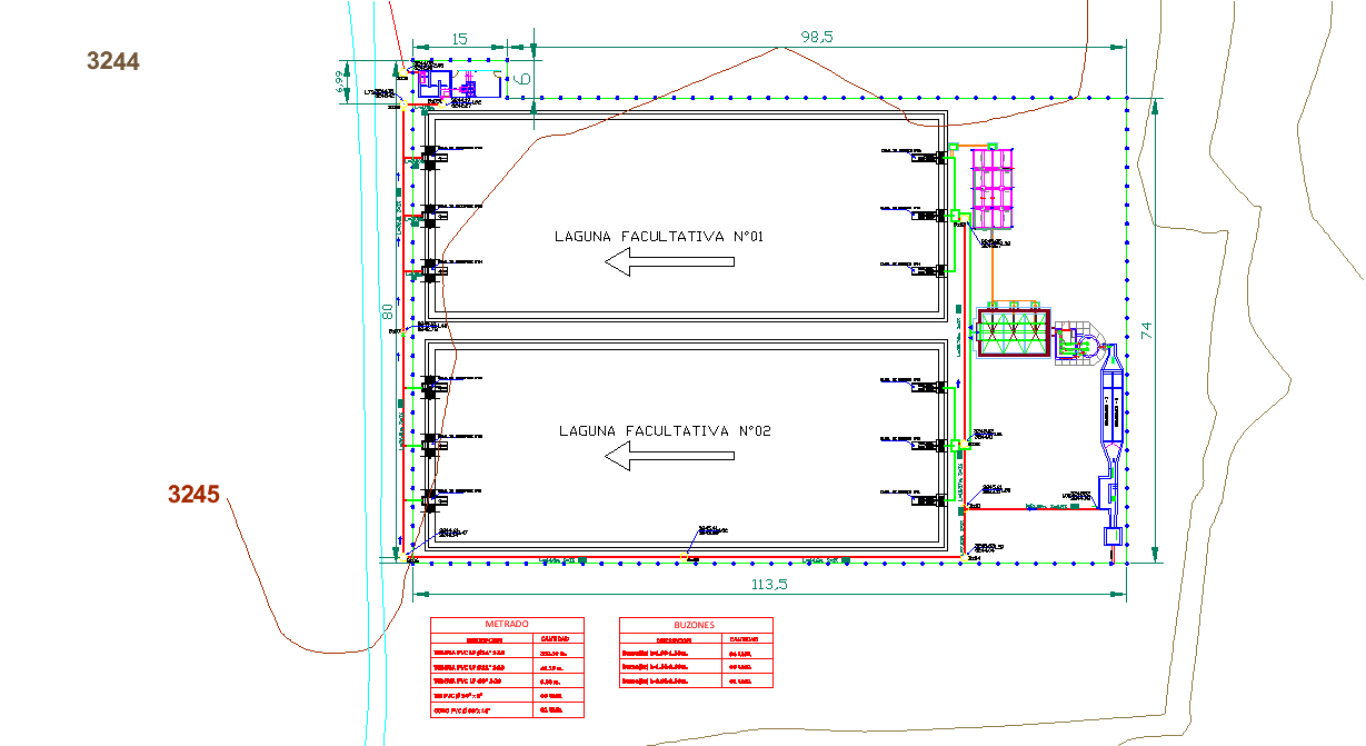Topographic sewerage system layout file