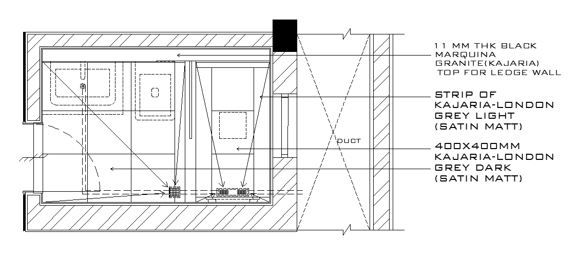Top view of 3500x1900mm bathroom plan is given in this AutoCAD model.Download now.