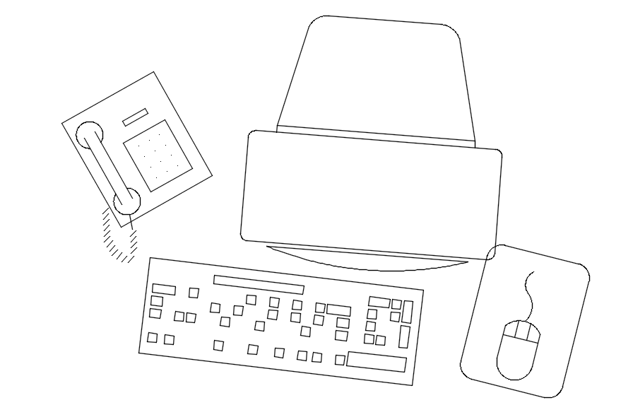 Top View Computer Table CAD Block in AutoCAD DWG Format