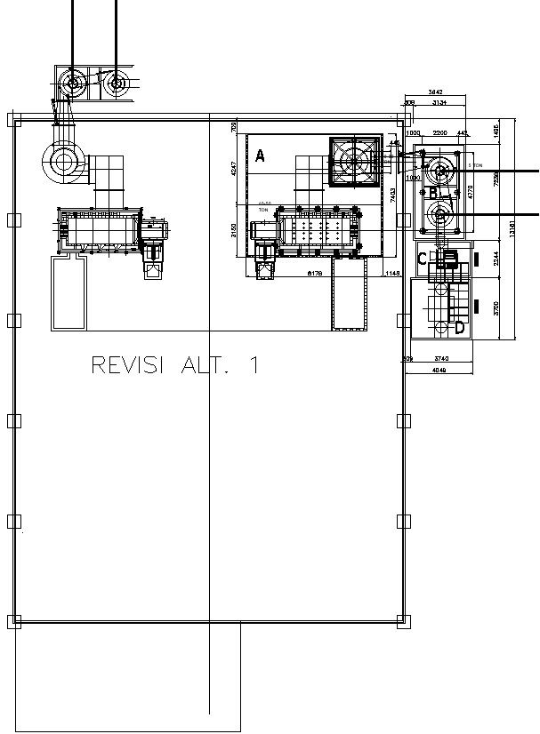Top view of Incinerator and process autocad files, dwg format , cad drawing