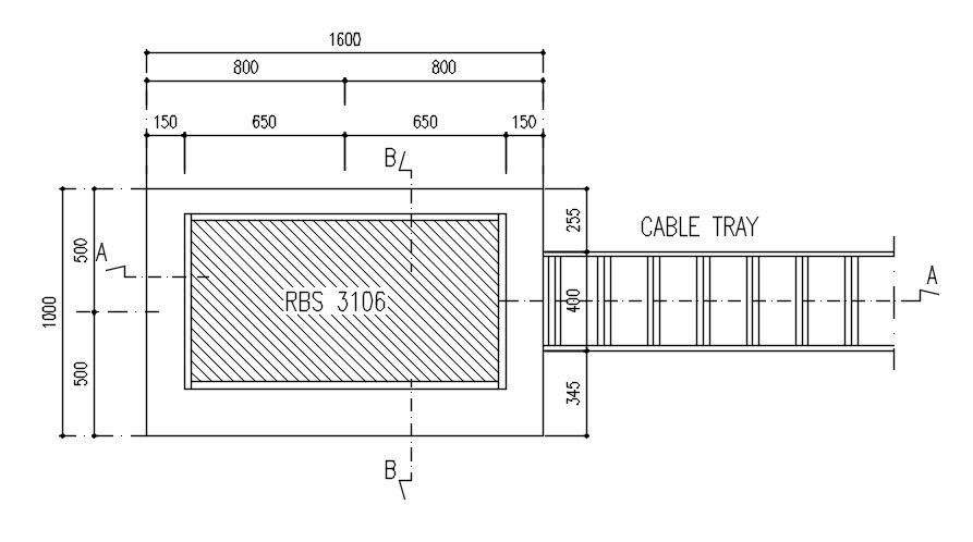 Top view of RBS structure in detail AutoCAD drawing, dwg file, CAD file