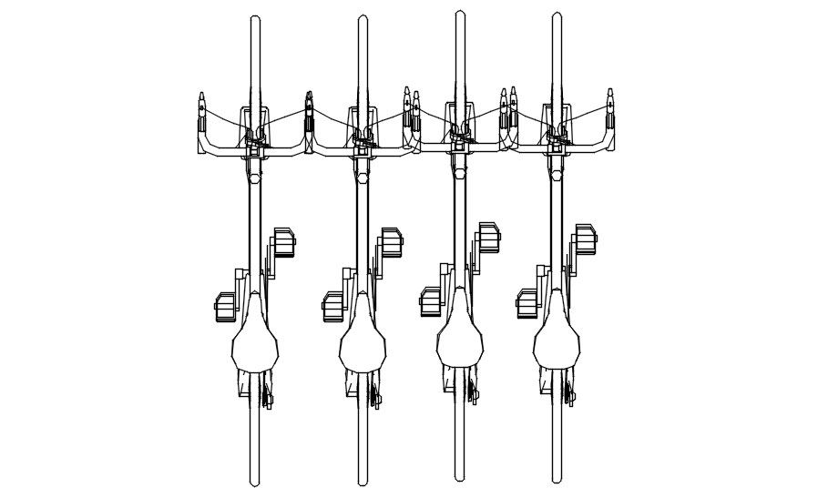 Top view of cycles in AutoCAD 2D drawing, dwg file, CAD file