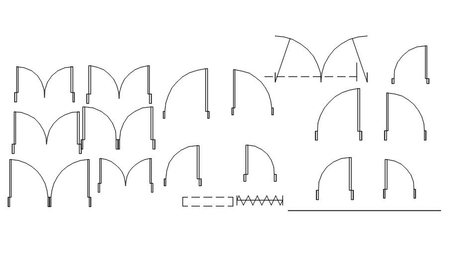 Top view of door in AutoCAD 2D blocks, dwg file, CAD file