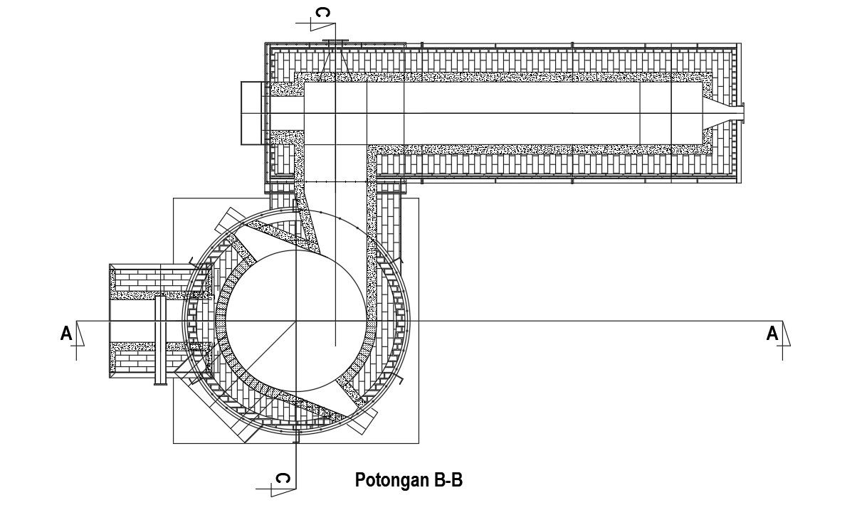 Top view of factory structure in detail AutoCAD 2D drawing, dwg file, CAD file