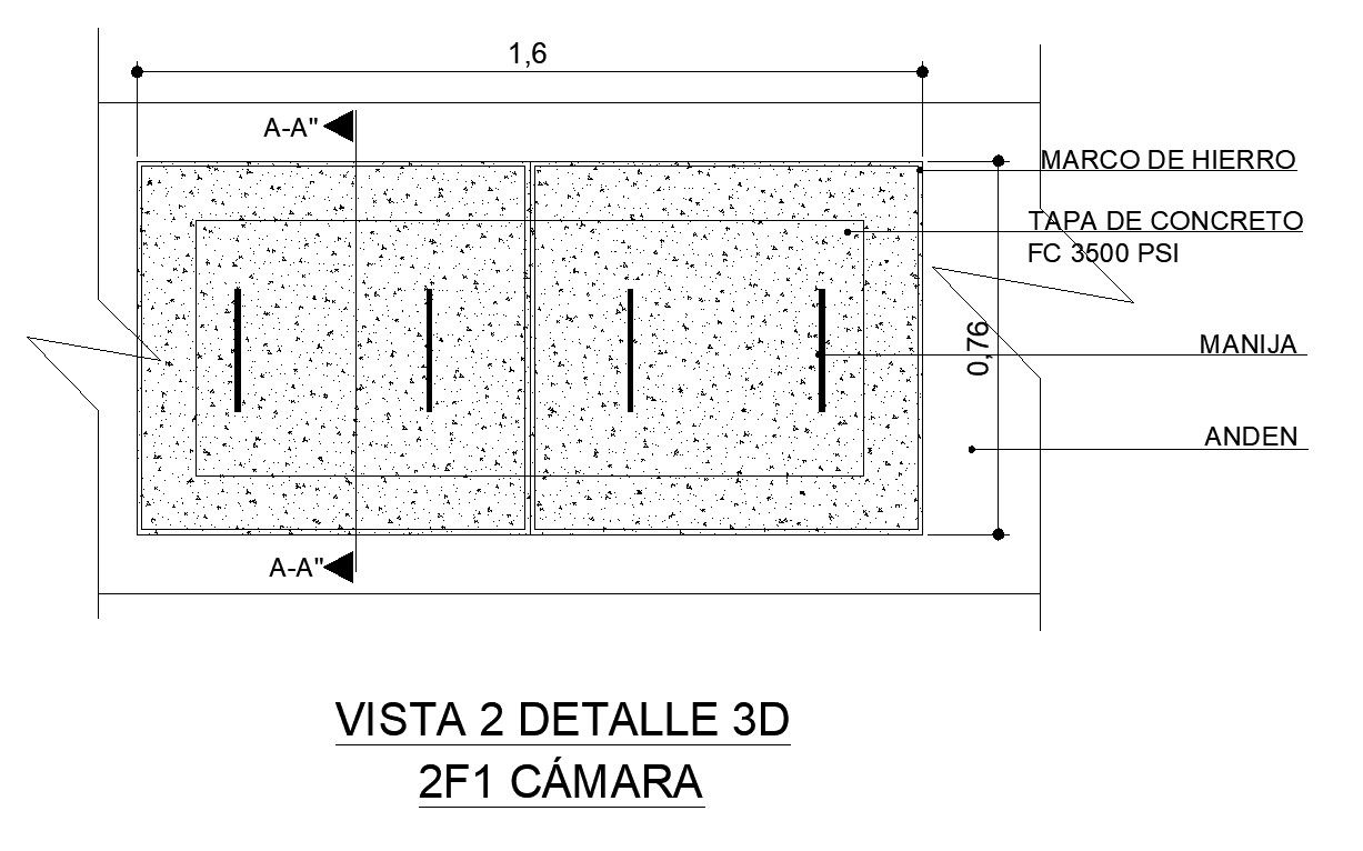 Top view of manhole structure in detail AutoCAD 2D drawing, CAD file, dwg file