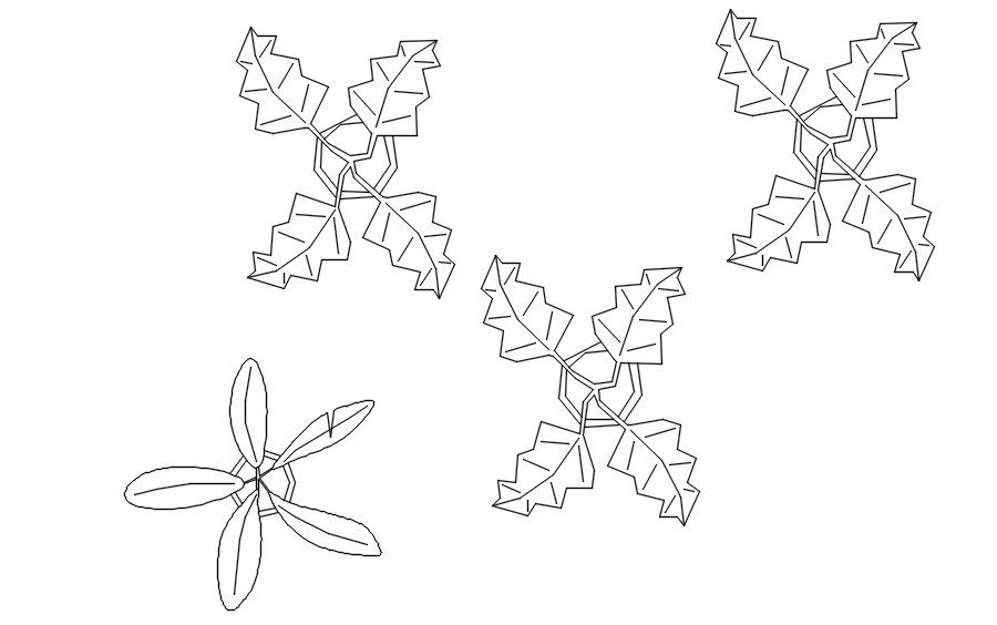 Top view of plants 2d cad blocks in AutoCAD, dwg file.