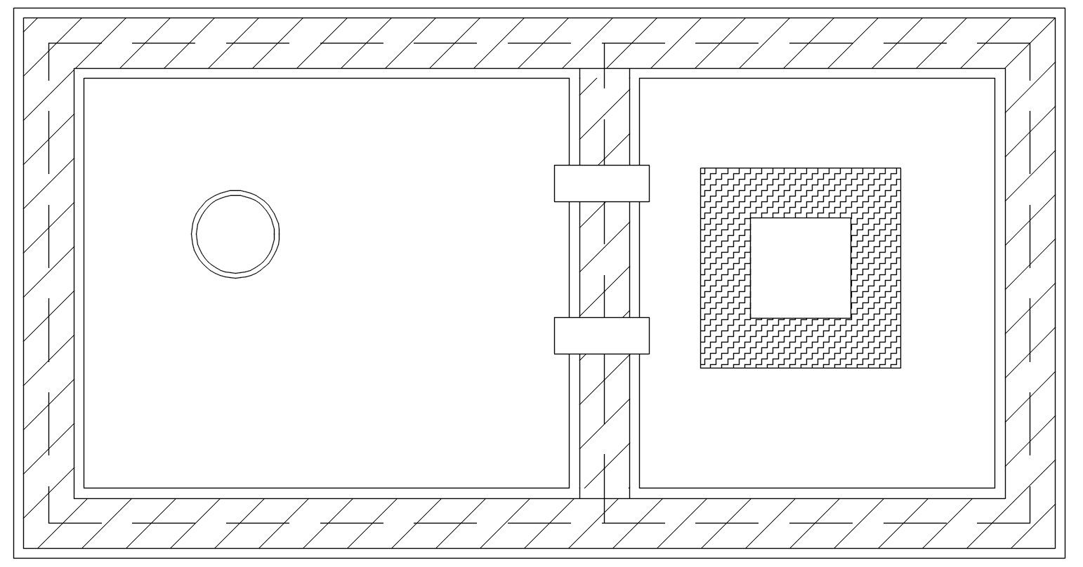 Top view of the septic tank design in AutoCAD 2D drawing, CAD file, dwg file