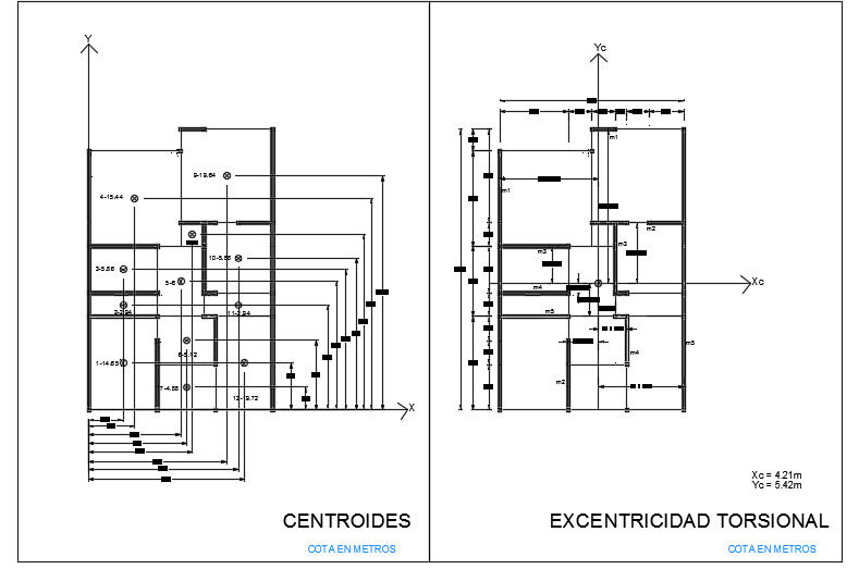 Torsion detail of the 7x12m two story house plan cad 2d drawing
