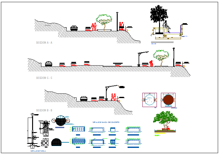 Tourism public park architecture project details dwg file