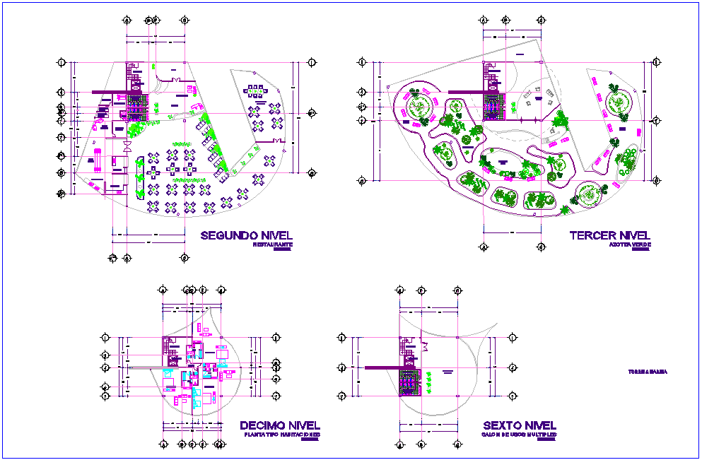 Tower second to tenth floor plan dwg file