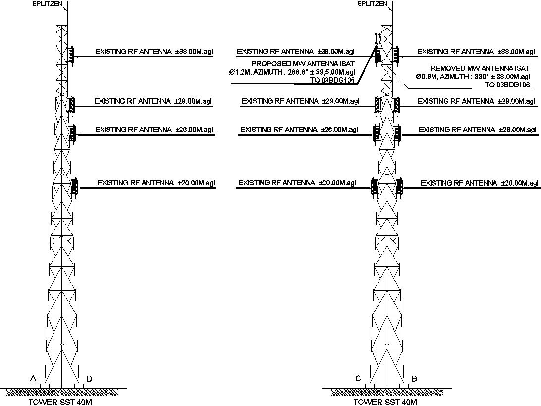 Tower SST 40M with detail AutoCAD drawing