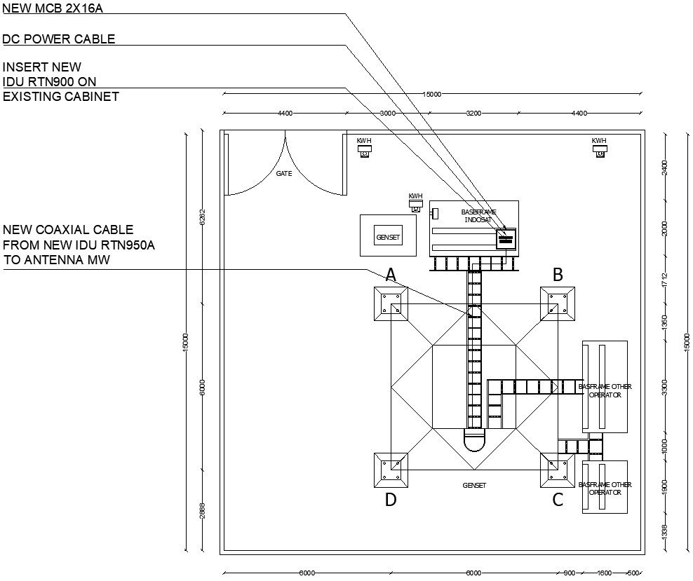 Tower base with detail AutoCAD drawing
