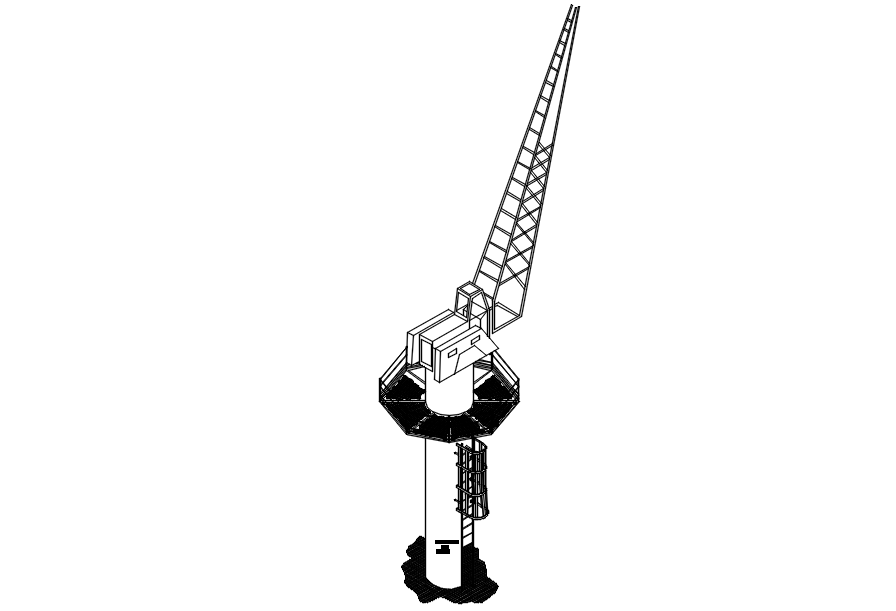Tower crane design with detail AutoCAD drawing, dwg file, CAD file